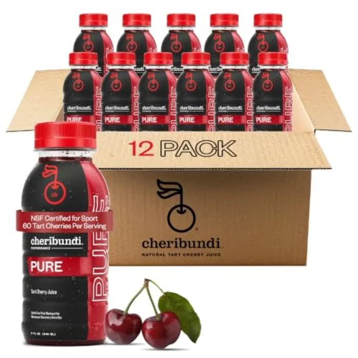 Cheribundi PURE unsweetened tart cherry juice bottles, 12-pack