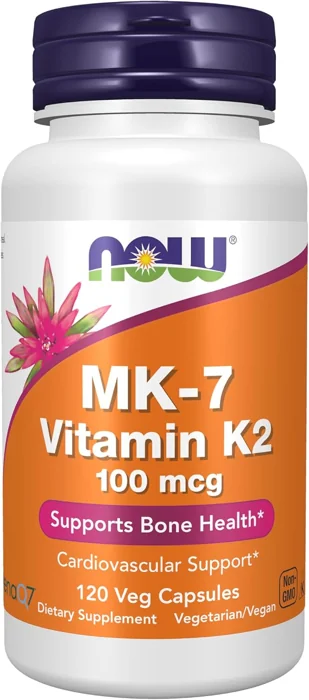 NOW MK-7 Vitamin K-2 100 mcg veg capsules bottle