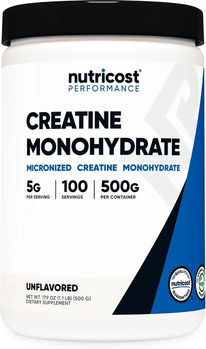 Nutricost Micronized Creatine Monohydrate powder tub, unflavored, 500 g