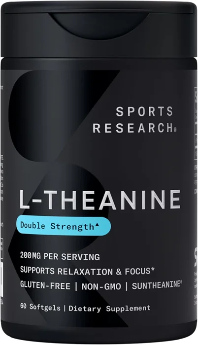 Sports Research L-Theanine softgels bottle